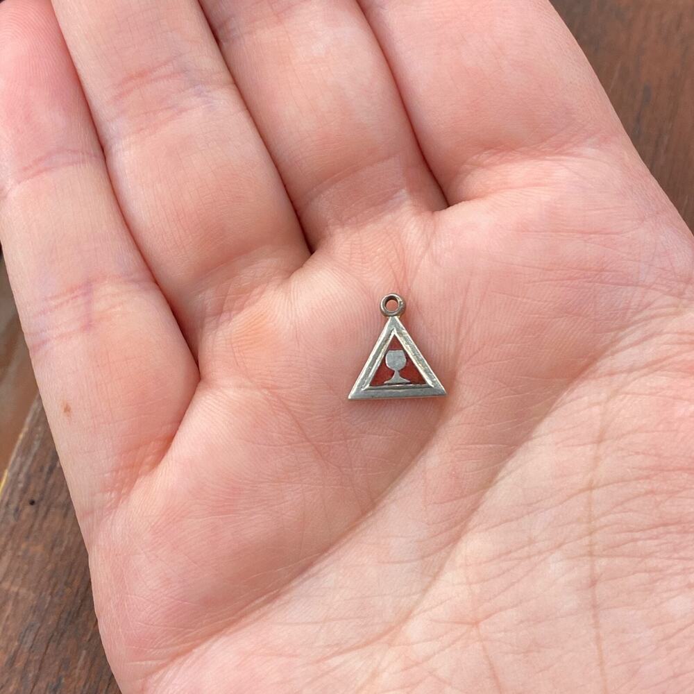 Vintage 925 Sterling Silver Order of Eastern Star Electa Jewel Pendant Charm